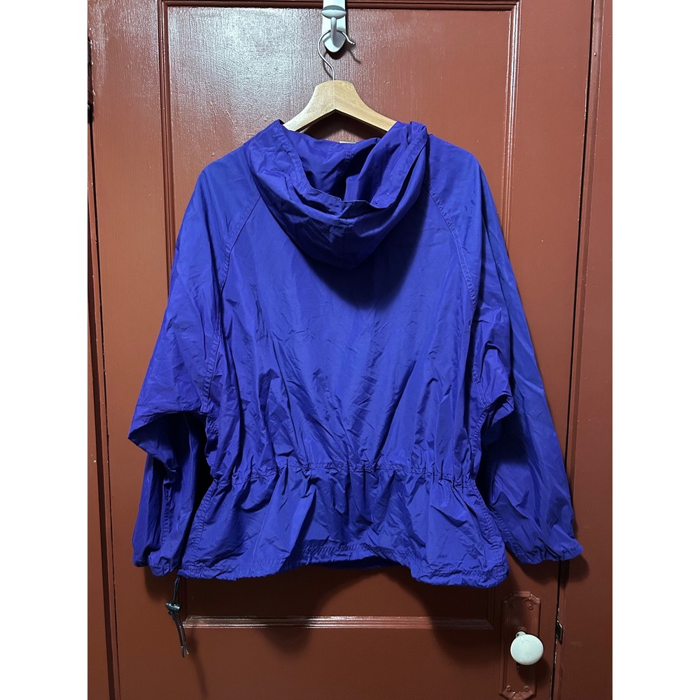 Vintage LL Bean Anorak Windbreaker Jacket Purple Half Zip Hooded Mens Large 90s - Picture 3 of 8